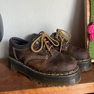 Dr Martens Crazy horse leather platform oxfords